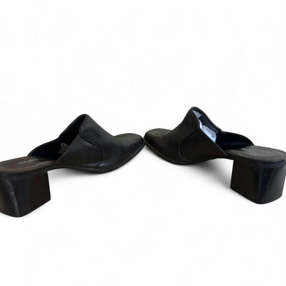 90's vintage NICOLE‎ black Square toe leather Mules Slides size 8 1/2. - Picture 7 of 8